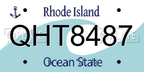 QHT8487 Rhode Island License Plate