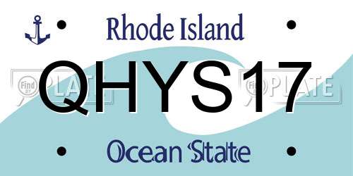 QHYS17 Rhode Island License Plate
