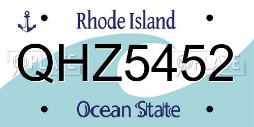 QHZ5452 Rhode Island License Plate