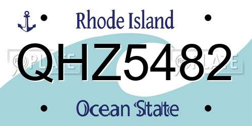 QHZ5482 Rhode Island License Plate