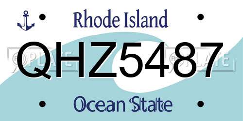 QHZ5487 Rhode Island License Plate