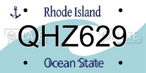 QHZ629 Rhode Island License Plate