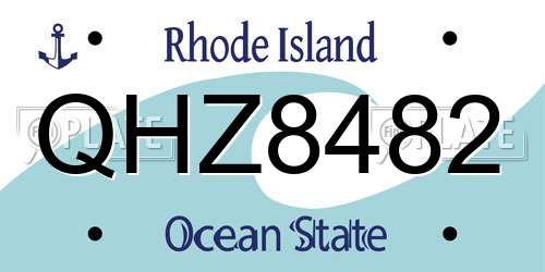 QHZ8482 Rhode Island License Plate