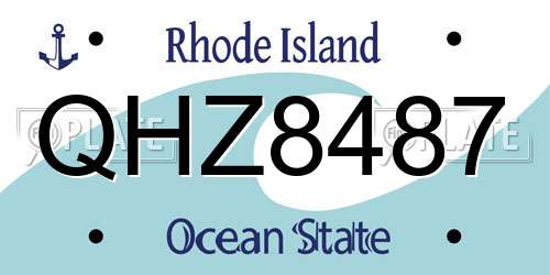 QHZ8487 Rhode Island License Plate