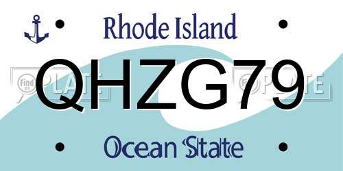 QHZG79 Rhode Island License Plate