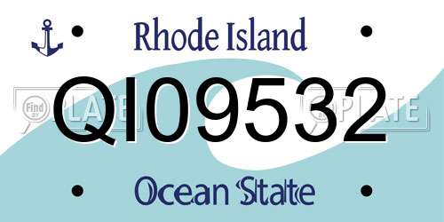 QI09532 Rhode Island License Plate
