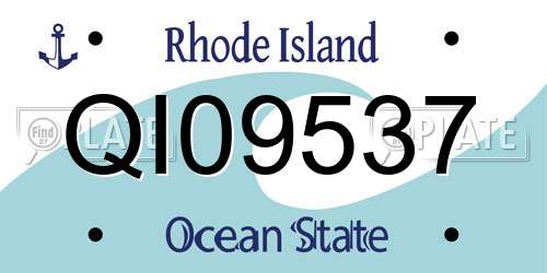 QI09537 Rhode Island License Plate