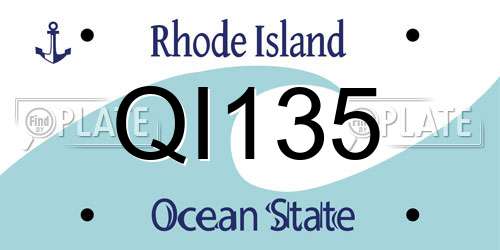 QI135 Rhode Island License Plate