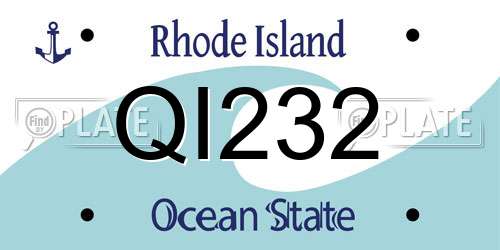QI232 Rhode Island License Plate