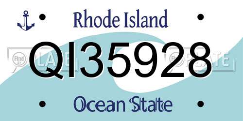 QI35928 Rhode Island License Plate