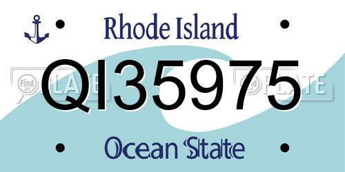 QI35975 Rhode Island License Plate