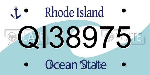 QI38975 Rhode Island License Plate