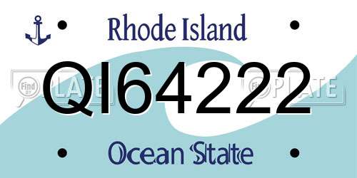 QI64222 Rhode Island License Plate