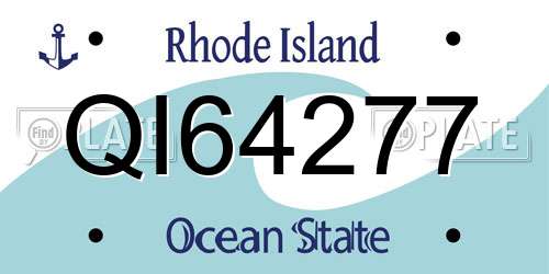 QI64277 Rhode Island License Plate