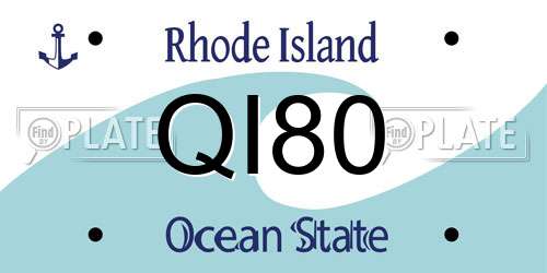 QI80 Rhode Island License Plate