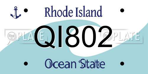 QI802 Rhode Island License Plate