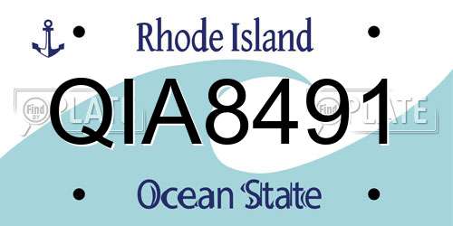 QIA8491 Rhode Island License Plate