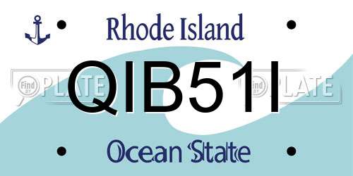 QIB51I Rhode Island License Plate