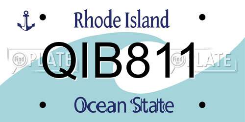 QIB811 Rhode Island License Plate