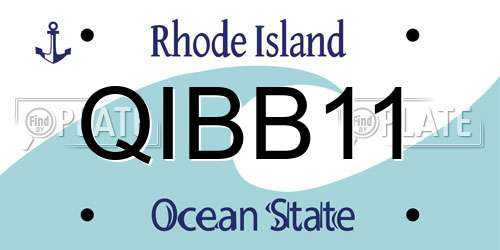 QIBB11 Rhode Island License Plate