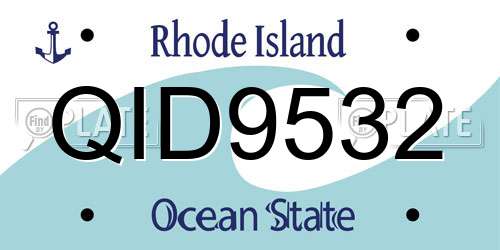 QID9532 Rhode Island License Plate