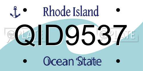 QID9537 Rhode Island License Plate