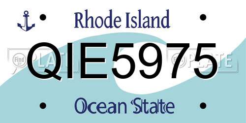 QIE5975 Rhode Island License Plate