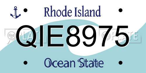 QIE8975 Rhode Island License Plate