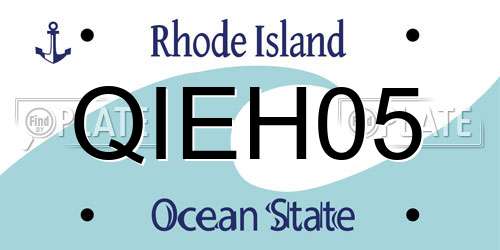 QIEH05 Rhode Island License Plate