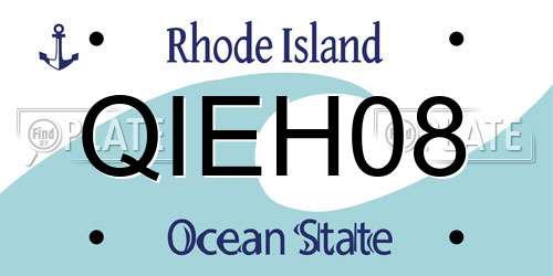 QIEH08 Rhode Island License Plate