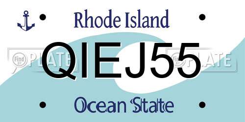 QIEJ55 Rhode Island License Plate