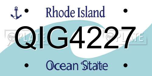 QIG4227 Rhode Island License Plate
