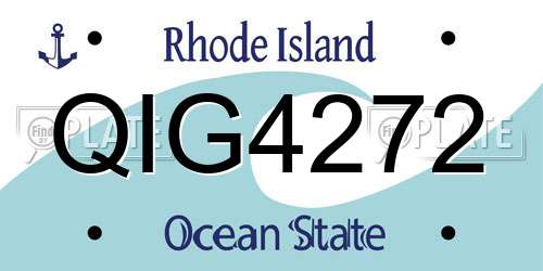 QIG4272 Rhode Island License Plate