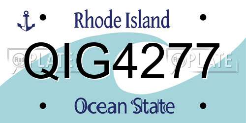 QIG4277 Rhode Island License Plate