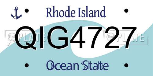 QIG4727 Rhode Island License Plate