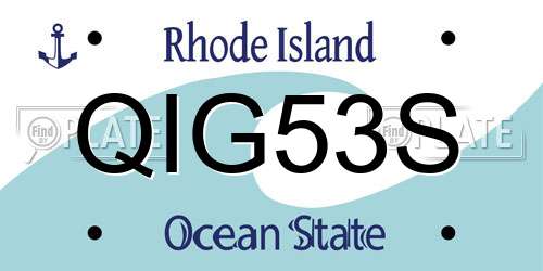 QIG53S Rhode Island License Plate