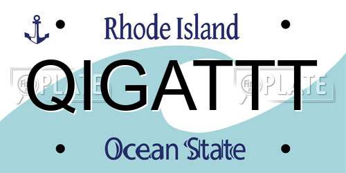 QIGATTT Rhode Island License Plate