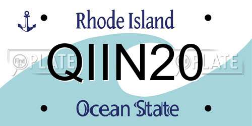 QIIN20 Rhode Island License Plate