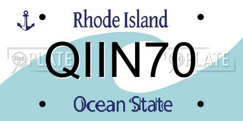 QIIN70 Rhode Island License Plate