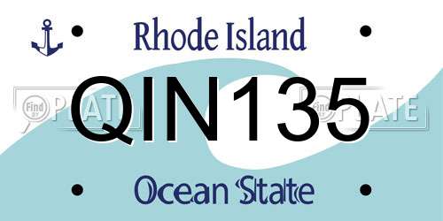 QIN135 Rhode Island License Plate