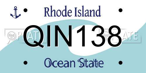 QIN138 Rhode Island License Plate