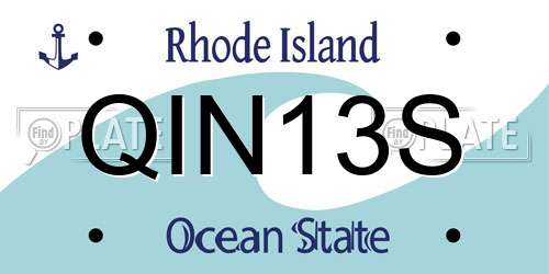 QIN13S Rhode Island License Plate