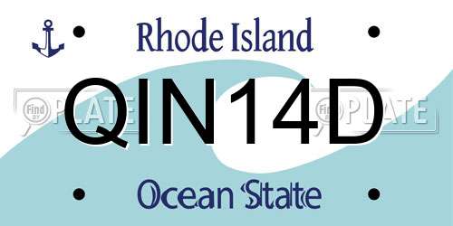 QIN14D Rhode Island License Plate