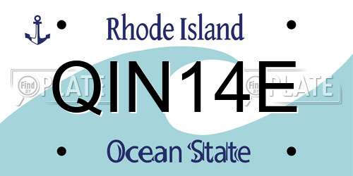 QIN14E Rhode Island License Plate