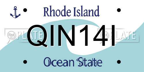 QIN14I Rhode Island License Plate