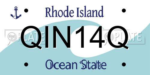QIN14Q Rhode Island License Plate