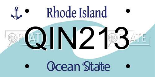 QIN213 Rhode Island License Plate