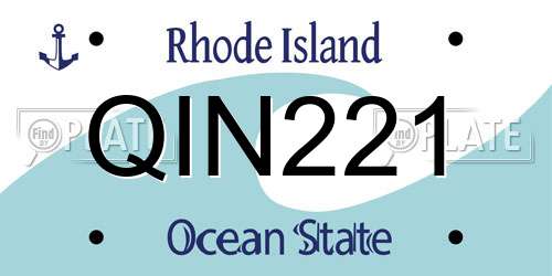 QIN221 Rhode Island License Plate
