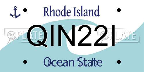 QIN22I Rhode Island License Plate
