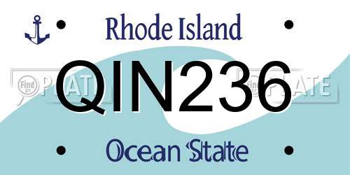 QIN236 Rhode Island License Plate
